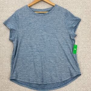 dip Shirt Womens Medium Blue Short Sleeve Lightweight Activewear Stretch NEW